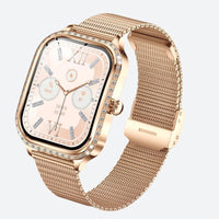 Women's Smartwatch with Rose Gold Dial and Rhinestones