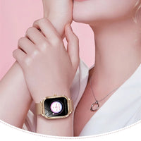Women's Smartwatch with Rose Gold Dial and Rhinestones