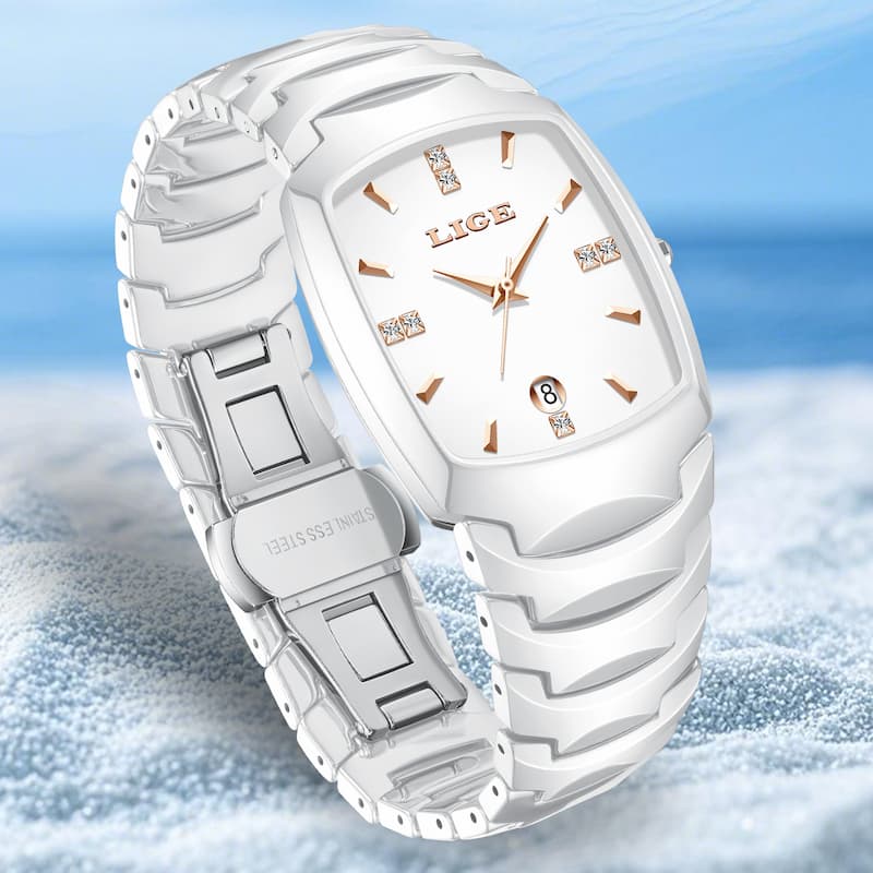 Elegant White Women's Watch Stainless Steel Quartz