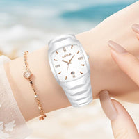 Elegant White Women's Watch Stainless Steel Quartz