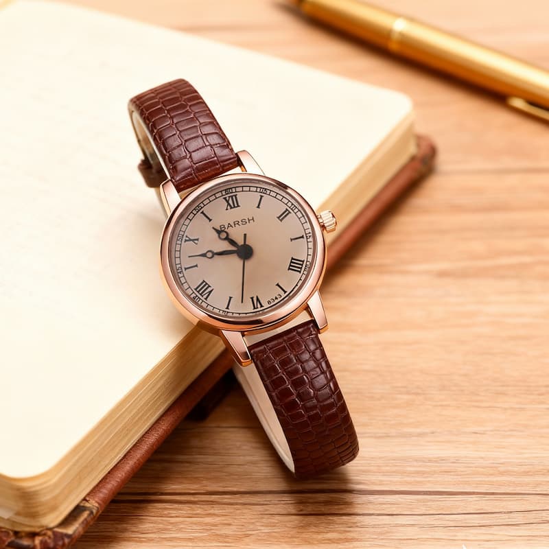 Women's Leather Watch with Round Dial