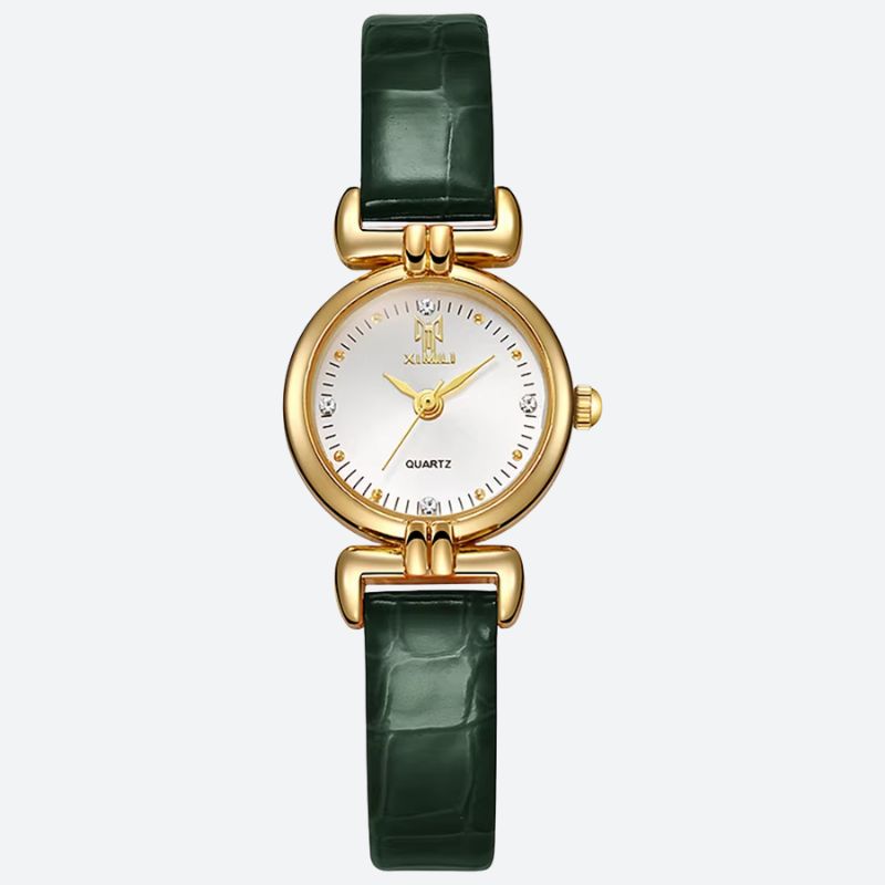 Minimalist Women's Quartz Watch in Crocodile Leather Image