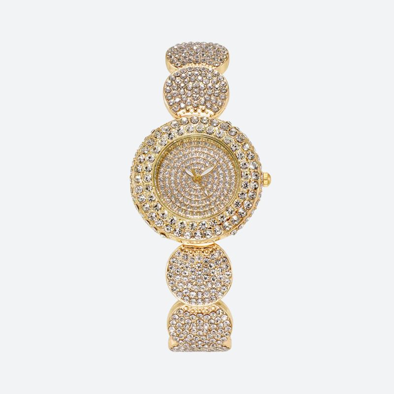 Women's Quartz Watch Entirely Covered in Rhinestones