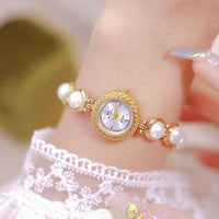 Elegant Medieval Pearl Quartz Women's Watch