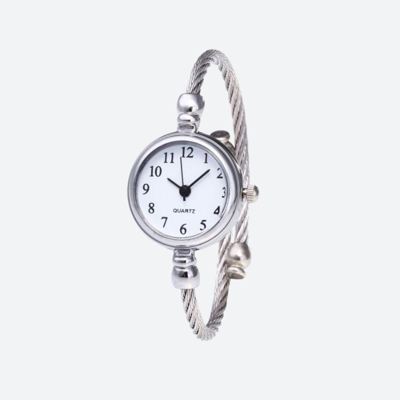 Women's Retro Round Quartz Watch in Steel Image