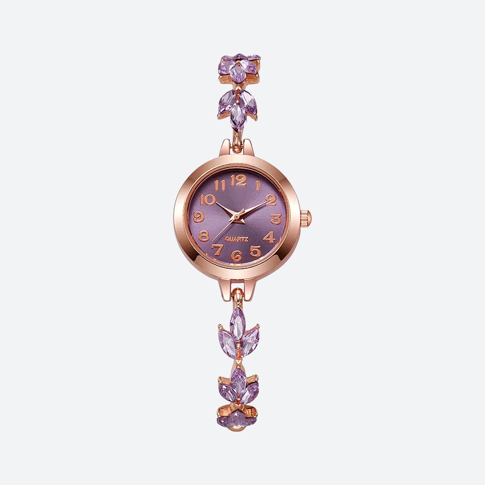 Elegant Round Rhinestone Women's Watch