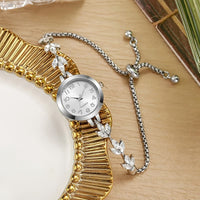 Elegant Round Rhinestone Women's Watch