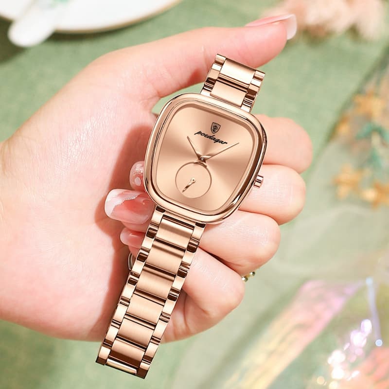 Elegant Women's Quartz Watch, Waterproof Steel