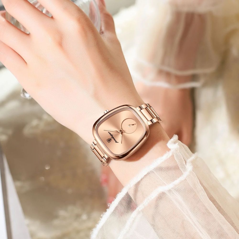 Elegant Women's Quartz Watch, Waterproof Steel