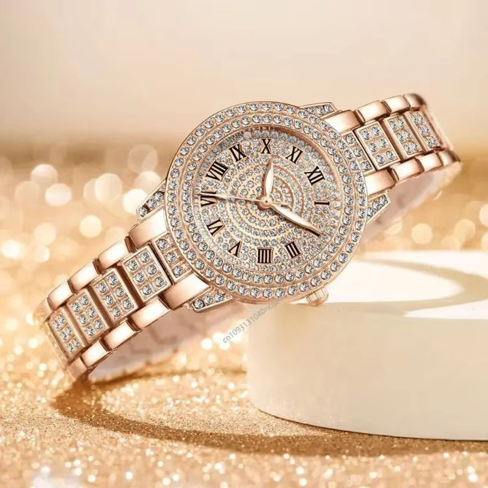 Elegant Women's Mechanical Rhinestone Watch
