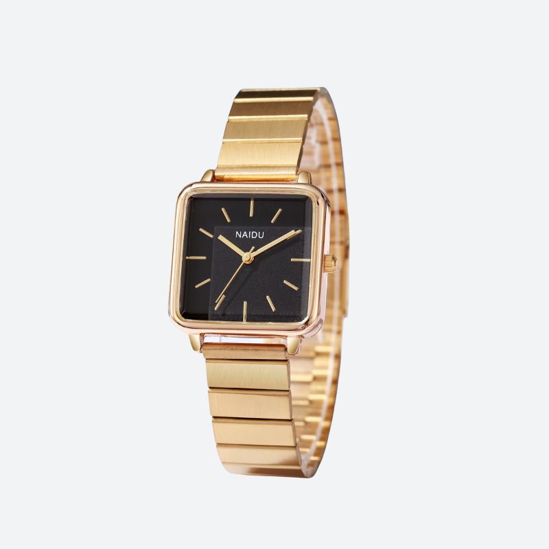 Women's retro quartz watch with a square dial