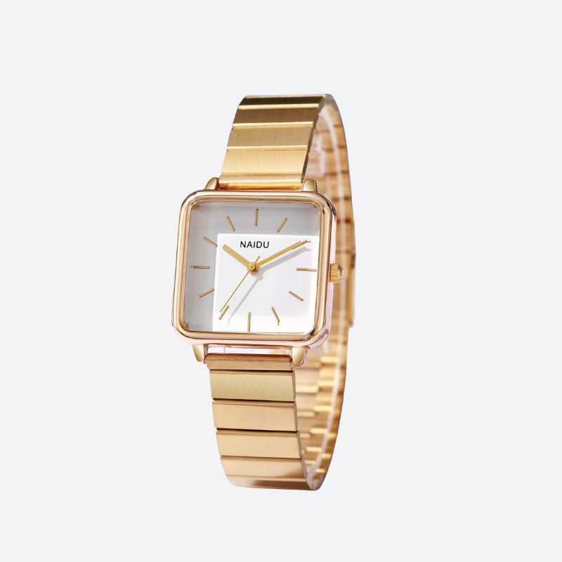 Women's retro quartz watch with a square dial