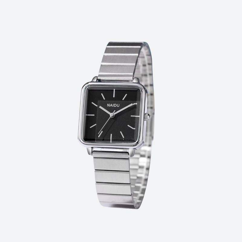 Women's retro quartz watch with a square dial