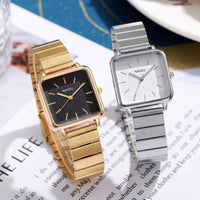 Women's retro quartz watch with a square dial