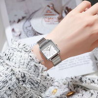 Women's retro quartz watch with a square dial