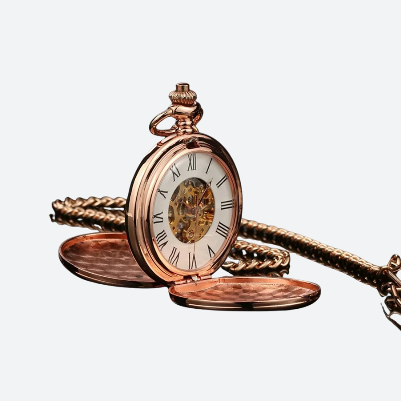 Women's Double-Sided Mechanical Skeleton Pocket Watch 1