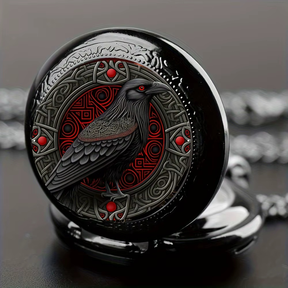 Vintage Quartz Men's Pocket Watch, Engraved Design