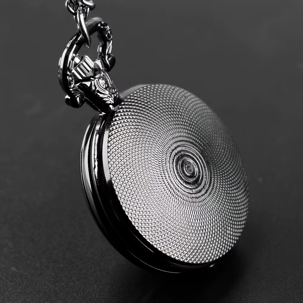Vintage Quartz Men's Pocket Watch, Engraved Design