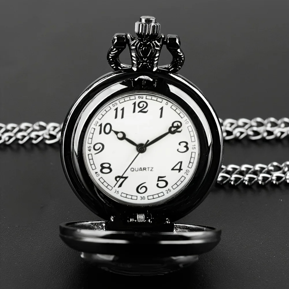 Vintage Quartz Men's Pocket Watch, Engraved Design