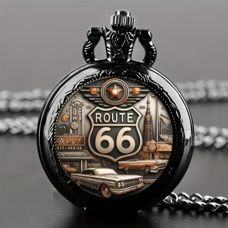 Men's Route 66 Pocket Watch, Vintage Style