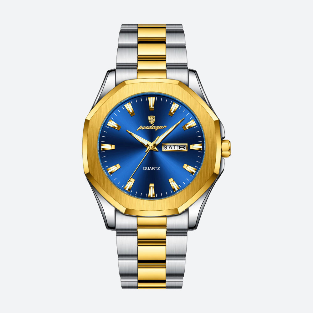Men's Two-Tone Steel Quartz Watch, Day/Date