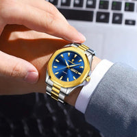 Men's Two-Tone Steel Quartz Watch, Day/Date