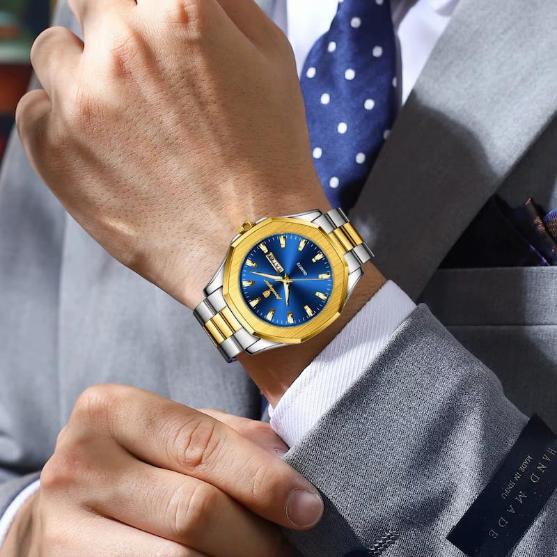 Men's Two-Tone Steel Quartz Watch, Day/Date