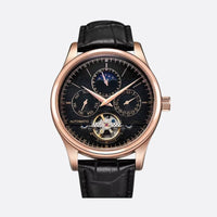 Men's Automatic Watch with Moon Phase and Tourbillon