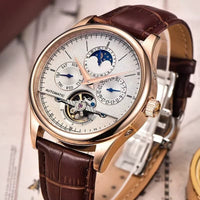 Men's Automatic Watch with Moon Phase and Open-Heart Design