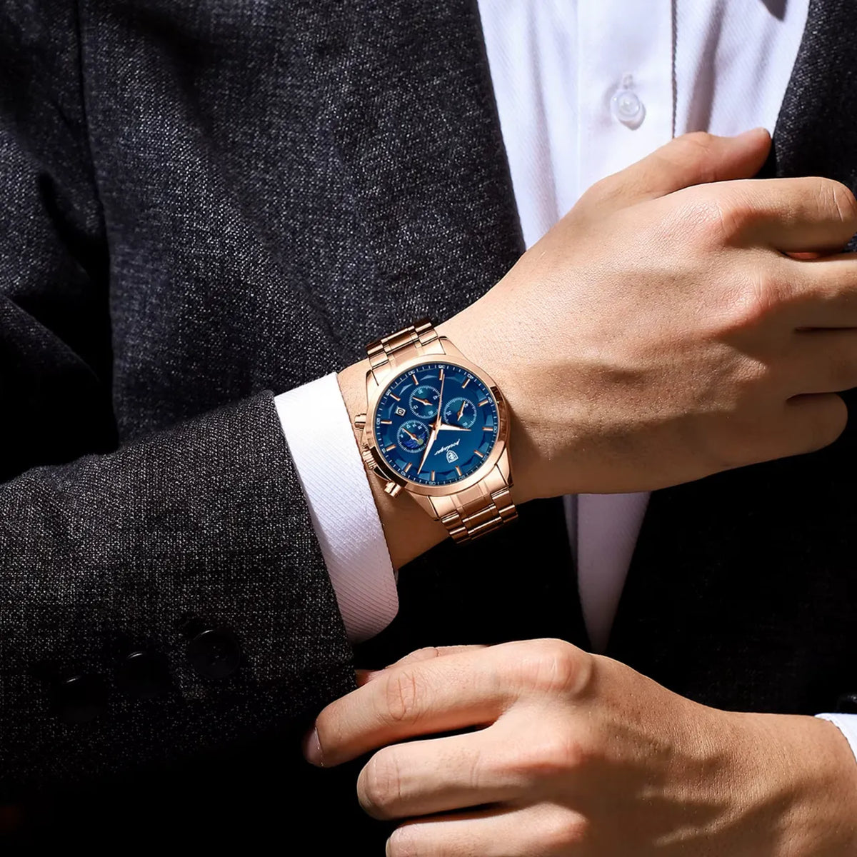 Men's Quartz Chronograph Watch, Stainless Steel Bracelet