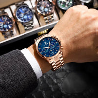 Men's Quartz Chronograph Watch, Stainless Steel Bracelet