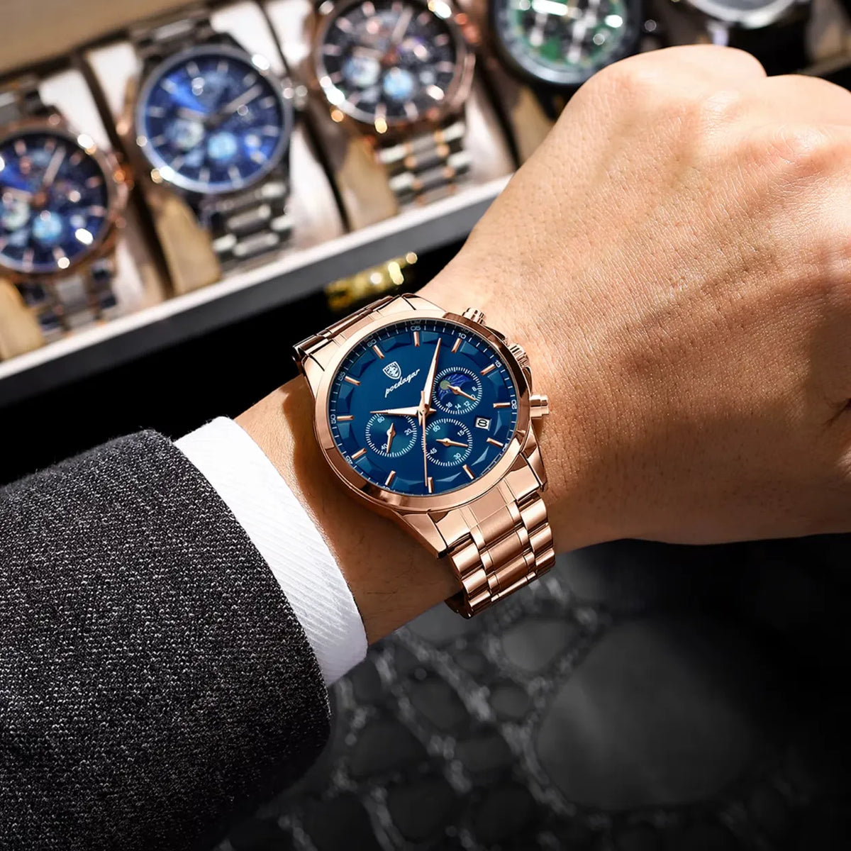 Men's Quartz Chronograph Watch, Stainless Steel Bracelet