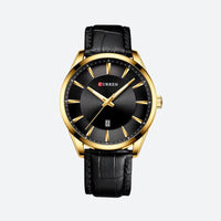 Elegant Men's Leather Quartz Watch