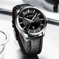 Elegant Men's Leather Quartz Watch