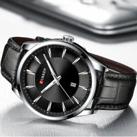Elegant Men's Leather Quartz Watch