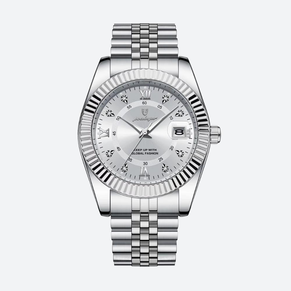 Luxury Men's Quartz Watch, Roman Numerals