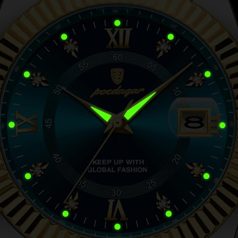 Luxury Men's Quartz Watch, Roman Numerals