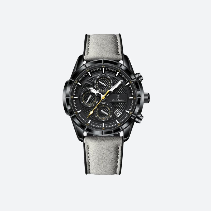 Men's Quartz Chronograph Leather Watch