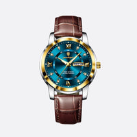 Elegant Men's Quartz Watch with Leather Strap