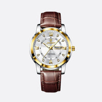 Elegant Men's Quartz Watch with Leather Strap