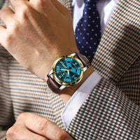 Elegant Men's Quartz Watch with Leather Strap