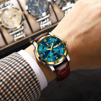 Elegant Men's Quartz Watch with Leather Strap