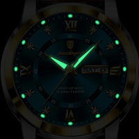 Elegant Men's Quartz Watch with Leather Strap