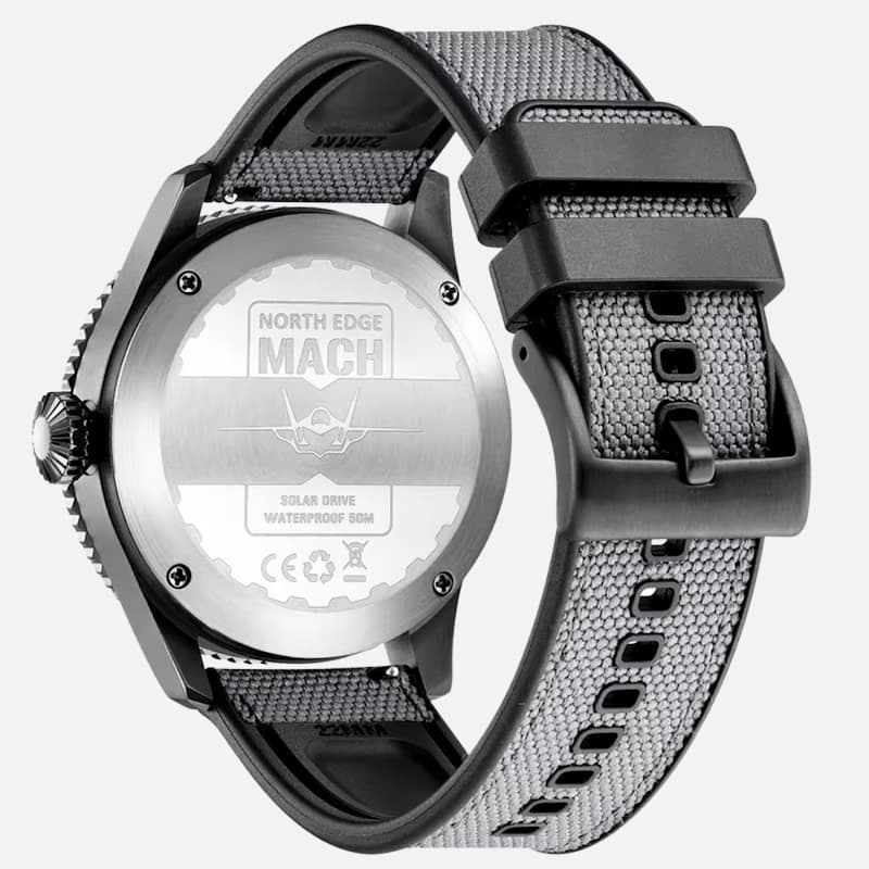 Men's Solar Aviator Watch with 43mm Dial and Nylon Strap