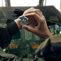 Men's Solar Aviator Watch with 43mm Dial and Nylon Strap