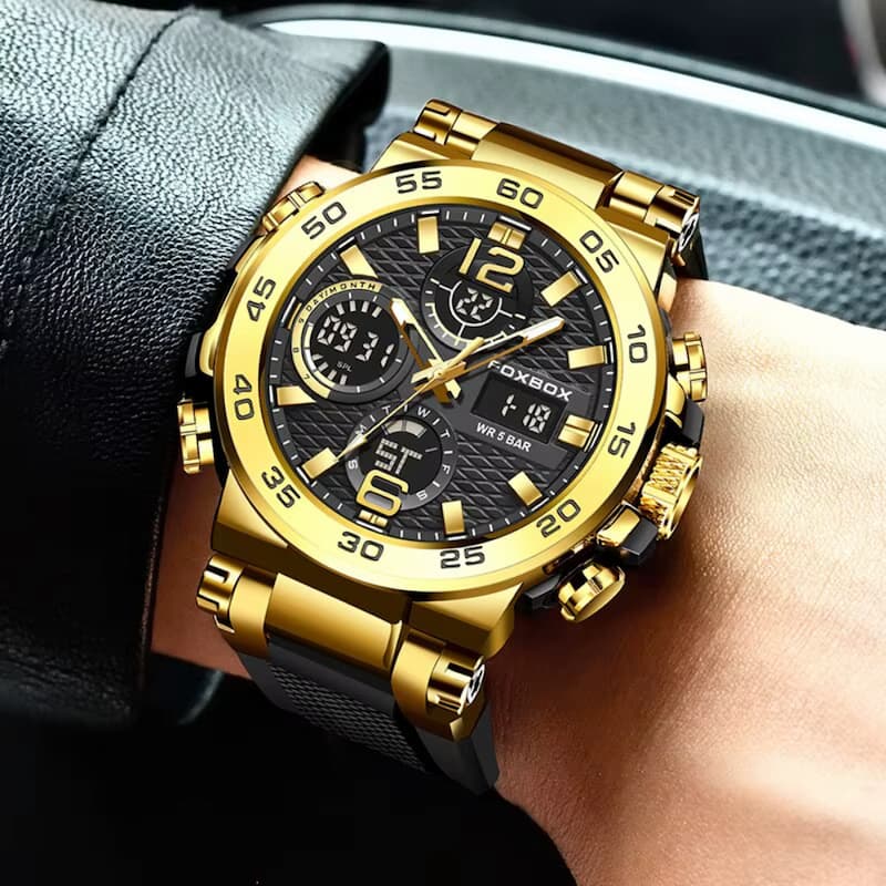 Men's Sport Quartz Luxury Watch 46mm