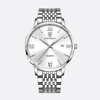 Ultra-thin men's watch in steel, minimalist design