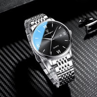 Ultra-Thin Men's Watch in Steel, Minimalist Design