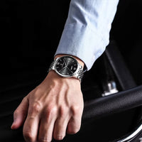 Ultra-Thin Men's Watch in Steel, Minimalist Design