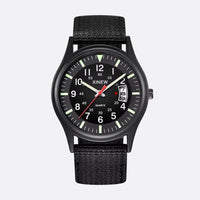 Men's Vintage Military Quartz Watch with Nylon Strap, 41mm